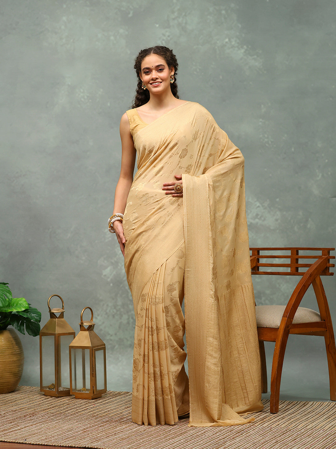 Woven Border Georgette Saree