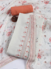 Printed Cotton Blend Unstitched Suit With Dupatta