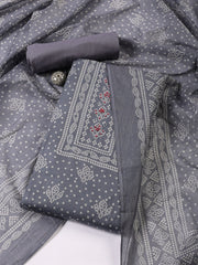 Printed Linen Unstitched Suit With Dupatta