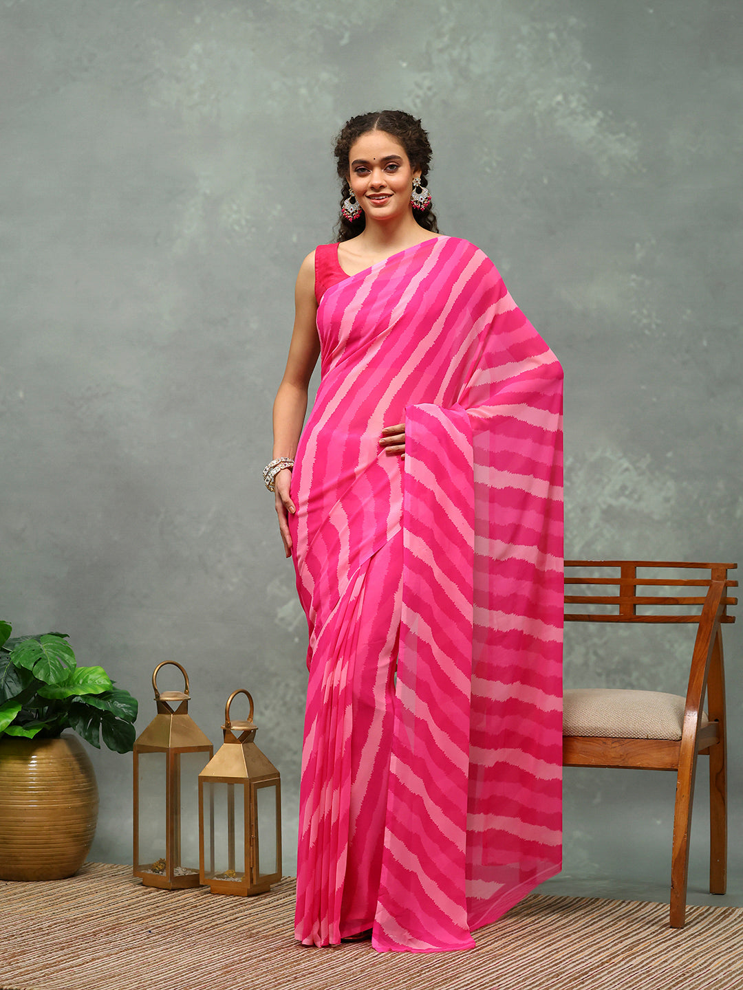 Abstract Printed Georgette Saree