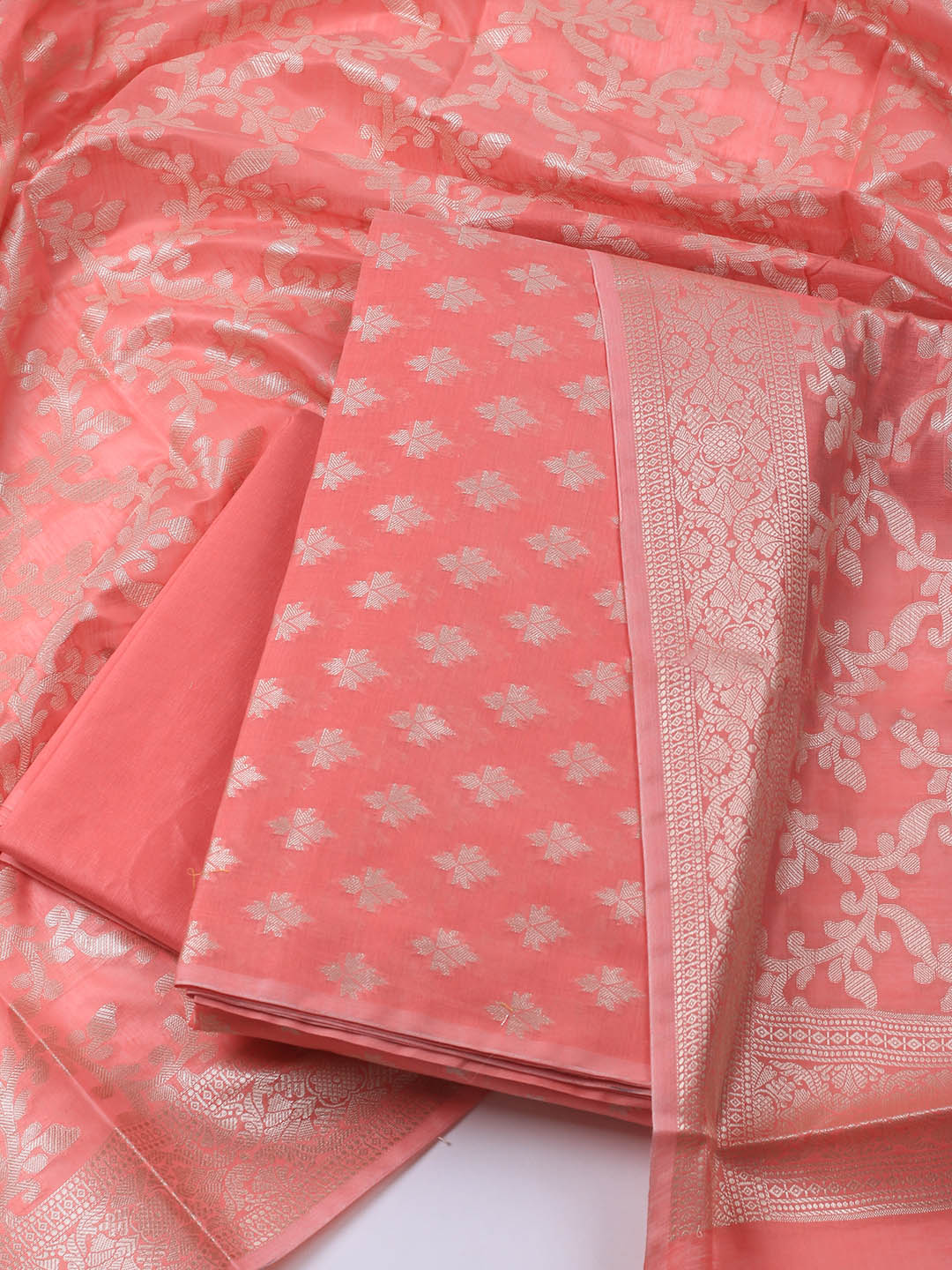 Banarasi Chanderi Unstitched Suit With Dupatta