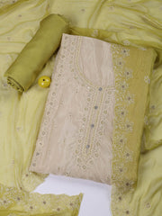 Embroidered Organza Unstitched Suit Piece With Dupatta