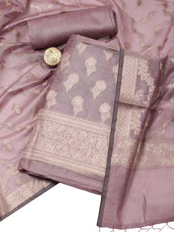 Woven Chanderi Unstitched Suit With Dupatta