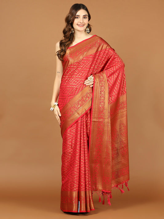 Zari Jaal Art Silk Woven Saree