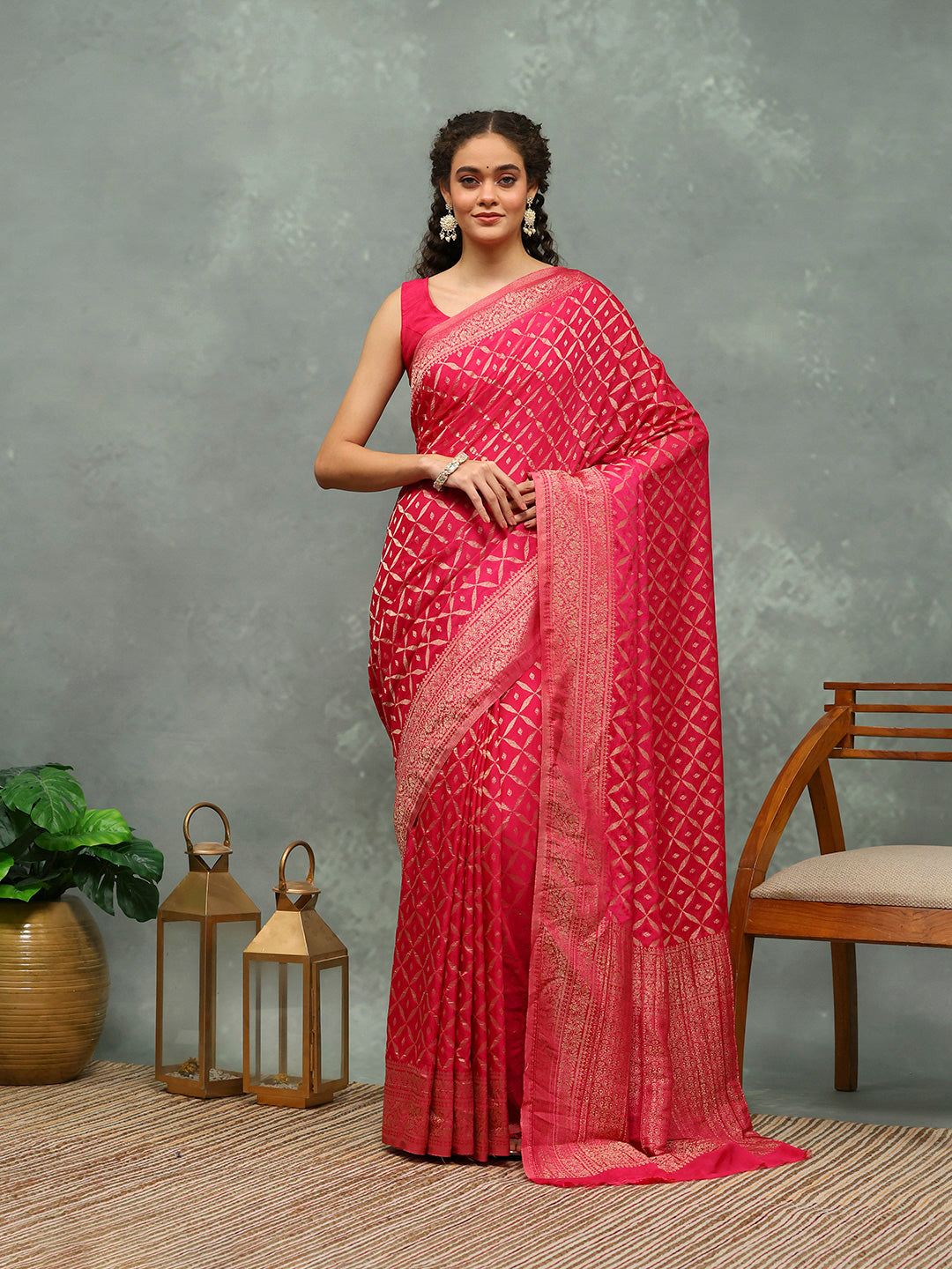 Woven Jaal Georgette Saree