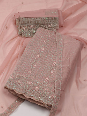 All Over Embroidered Georgette Unstitched Suit With Dupatta