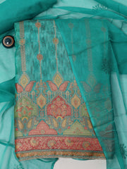 Neck Embroidered Handloom Unstitched Suit With Dupatta