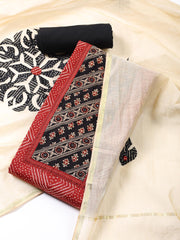 Printed Cotton Blend Unstitched Suit Piece With Dupatta