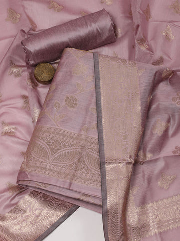 Woven Chanderi Unstitched Suit With Dupatta