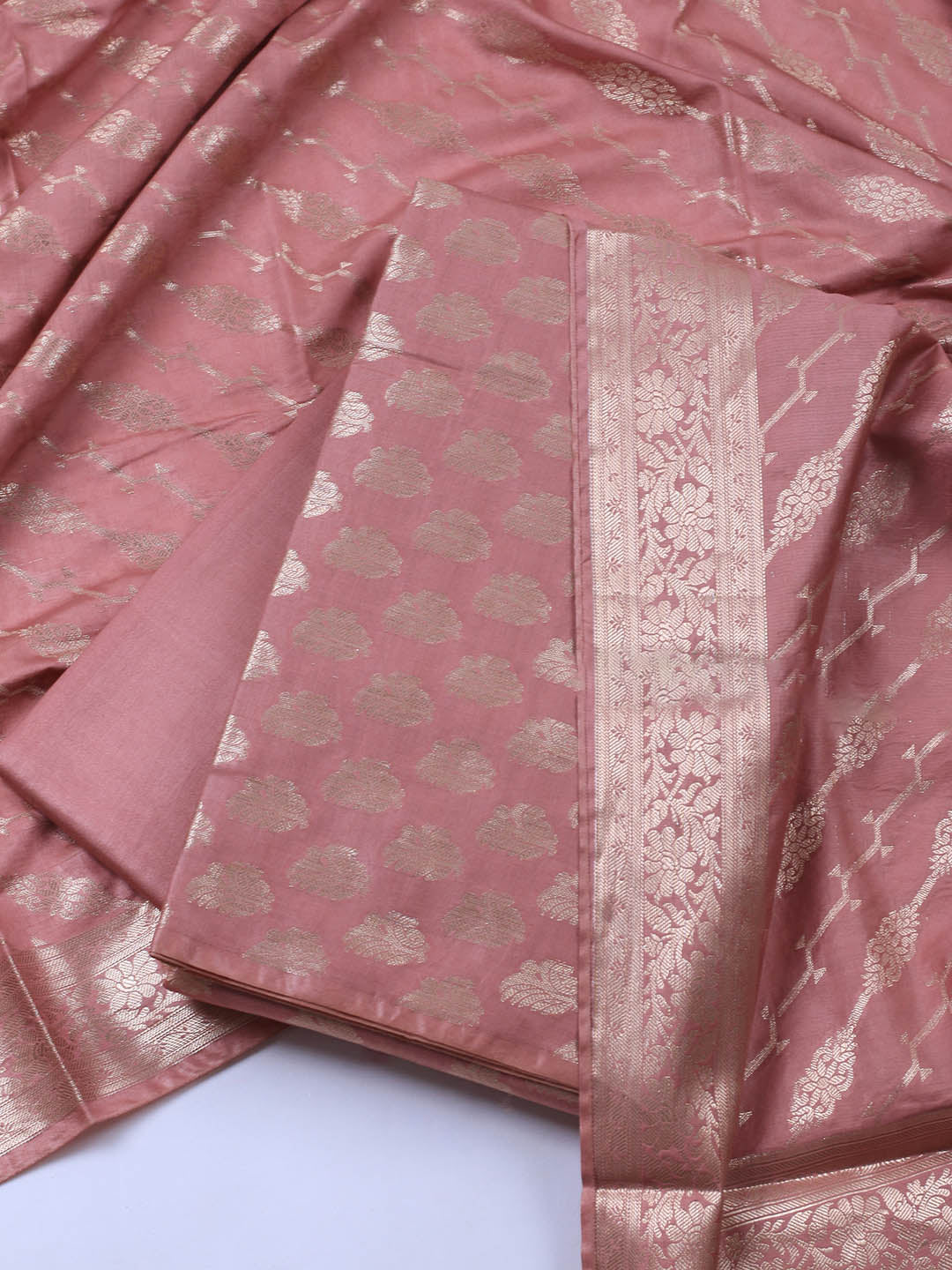 Banarasi Chanderi Unstitched Suit With Dupatta