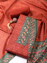 Printed Chanderi Unstitched Suit With Dupatta