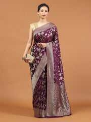 Zari Jaal & Swarovski Georgette Woven Saree