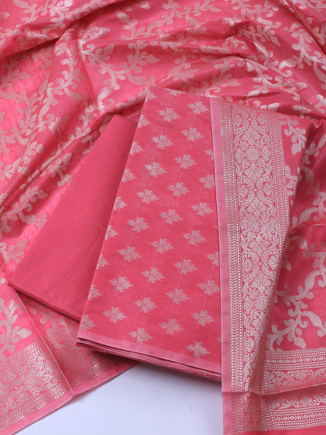 Banarasi Chanderi Unstitched Suit With Dupatta