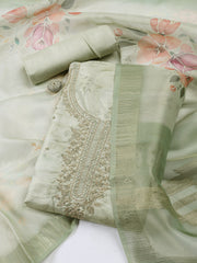 Neck Embroidery Tissue Unstitched Suit With Dupatta