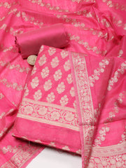 Ethnic Motifs Woven Chanderi Unstitched Suit With Dupatta