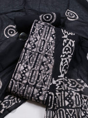 Printed Cotton Blend Unstitched Suit With Dupatta