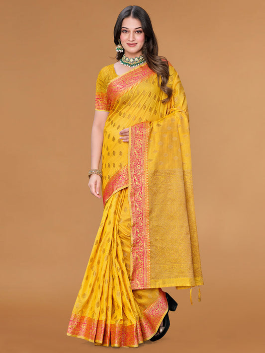 Zari Jaal Cotton Woven Saree