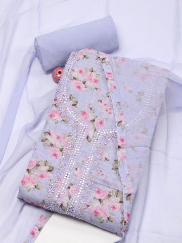 Floral Printed Cotton Unstitched Suit Materia