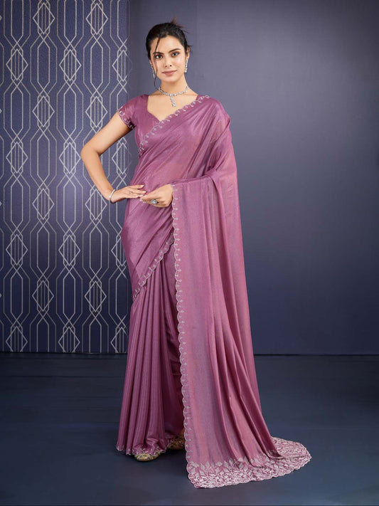 Stone Work Art Crepe Saree