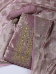 Neck Embroidery Tissue Unstitched Suit With Dupatta