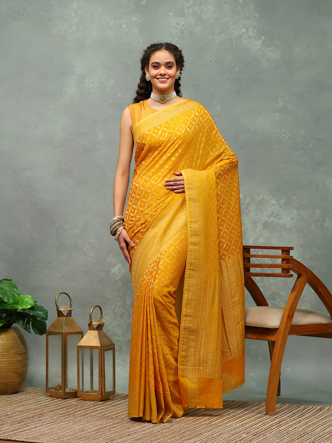 Woven Jaal Georgette Saree