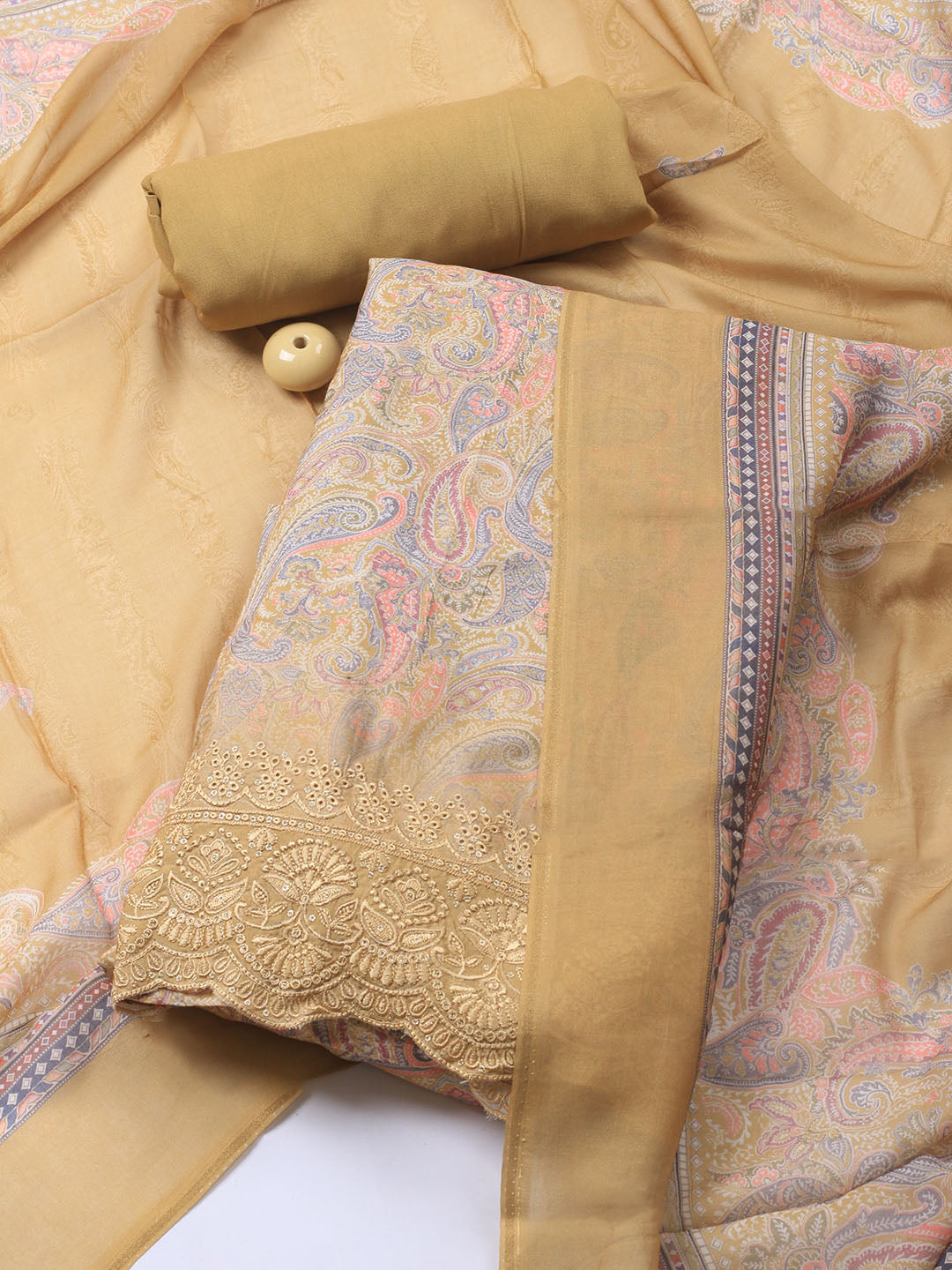 Printed Muslin Unstitched Suit With Dupatta