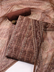 Printed Chanderi Unstitched Suit With Dupatta