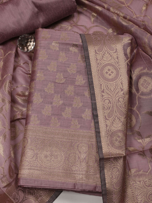 Woven Chanderi Unstitched Suit With Dupatta