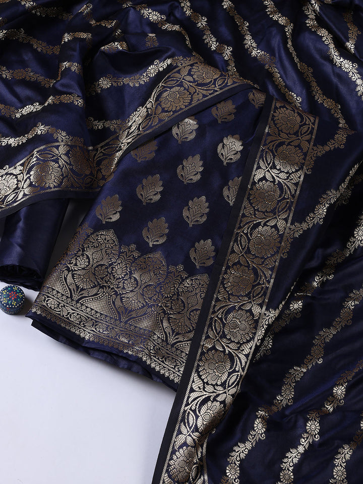 Woven Chanderi Unstitched Suit Piece With Dupatta