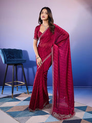 Stone Work Art Chiffon Saree