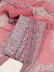 Floral Printed Muslin Unstitched Suit Piece With Dupatta