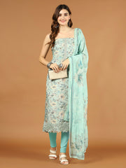 Floral Printed Muslin Unstitched Suit Piece With Dupatta