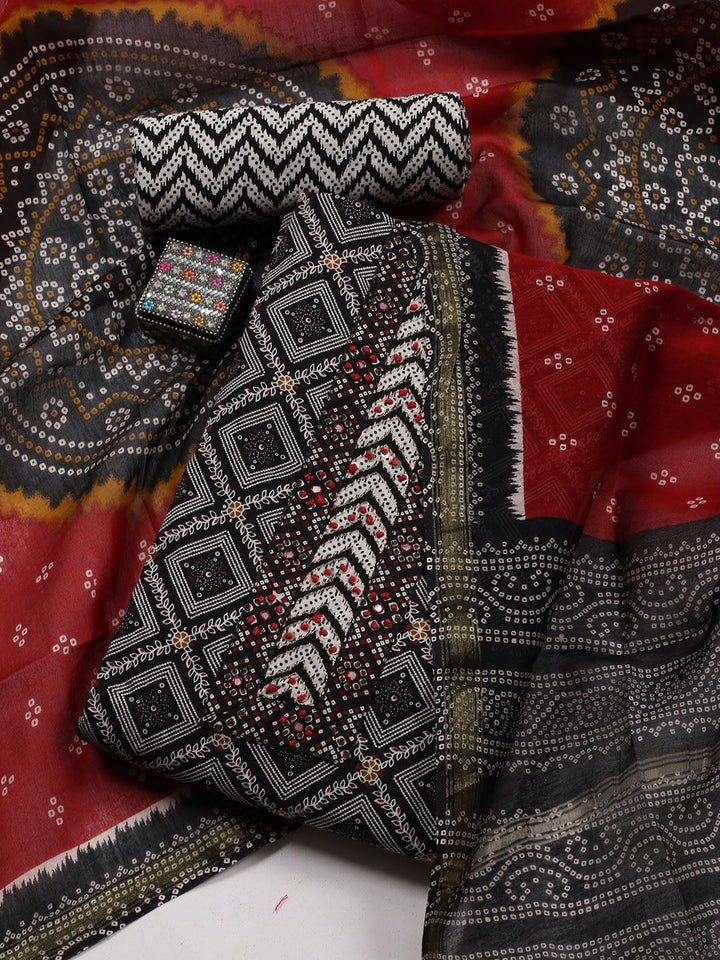 Neck Patti Cotton Blend Unstitched Suit Dupatta