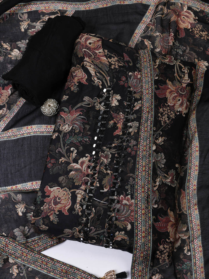 Printed Muslin Unstitched Suit Piece With Dupatta
