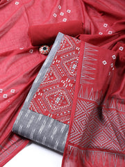 Printed Cotton Blend Unstitched Suit Piece With Dupatta