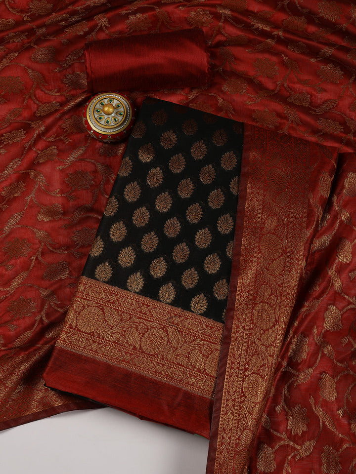 Banarasi Chanderi Unstitched Suit With Dupatta