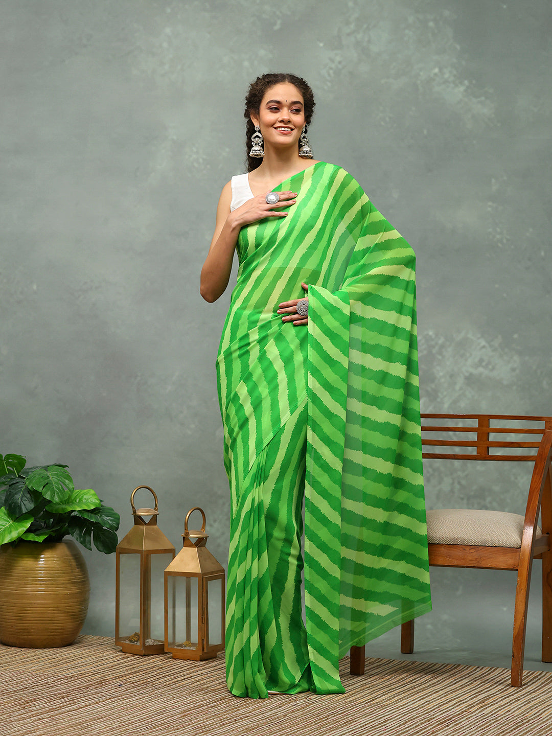 Abstract Printed Georgette Saree