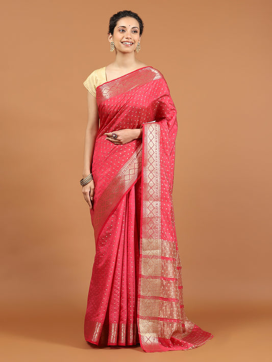 Zari Border Woven Art Silk Saree