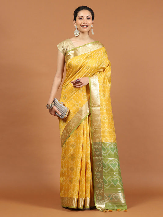 Woven Border Booti Art Silk Saree