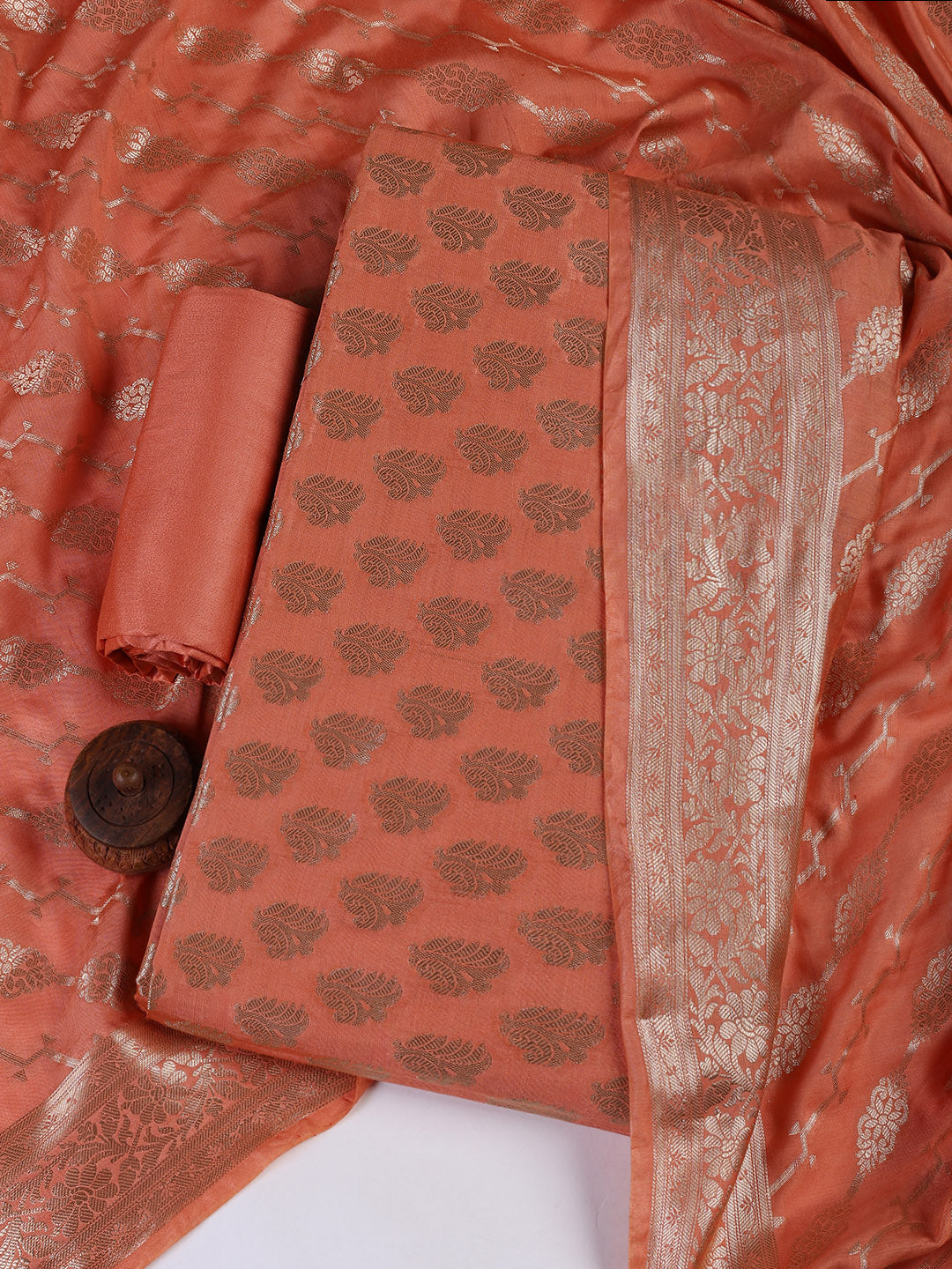 Banarasi Chanderi Unstitched Suit With Dupatta