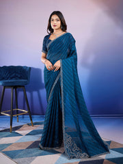 Stone Work Art Chiffon Saree