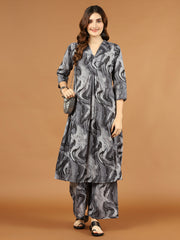 Printed Cotton Kurta With Palazzo