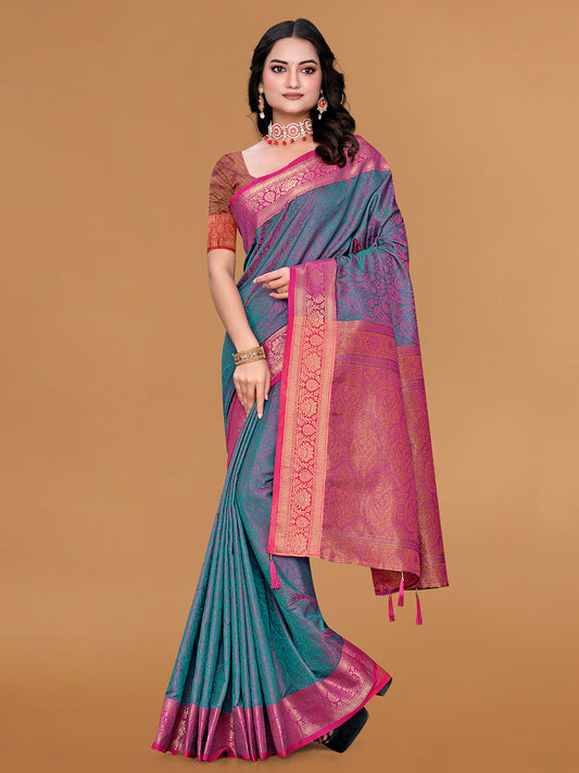 Zari Jaal Cotton Woven Saree