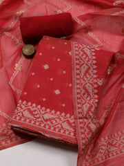 Jamdani Chanderi Unstitched Suit Piece With Dupatta