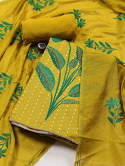 Printed Cotton Blend Unstitched Suit Piece With Dupatta