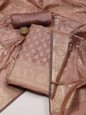 Woven Chanderi Unstitched Suit With Dupatta