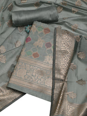 Woven Chanderi Unstitched Suit With Dupatta