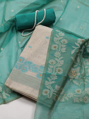 Jamdani Chanderi Unstitched Suit Piece With Dupatta
