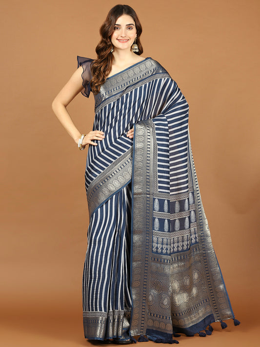 Abstract Print Art Silk Handloom Saree