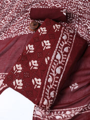 Printed Cotton Blend Unstitched Suit With Dupatta